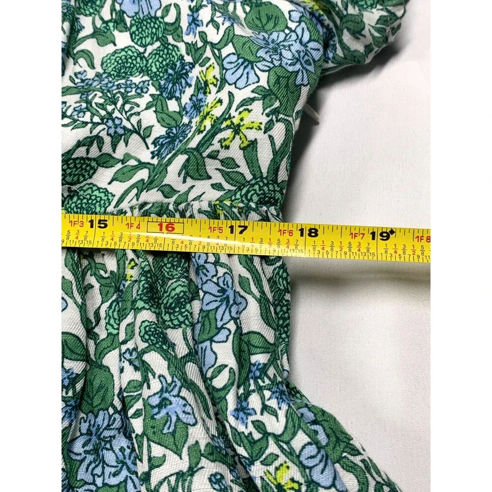J.Crew Paisley Linen Blend Babydoll Sundress Pockets Size 14